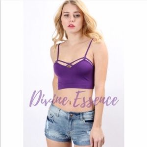 Purple Crisscross Seamless Bra